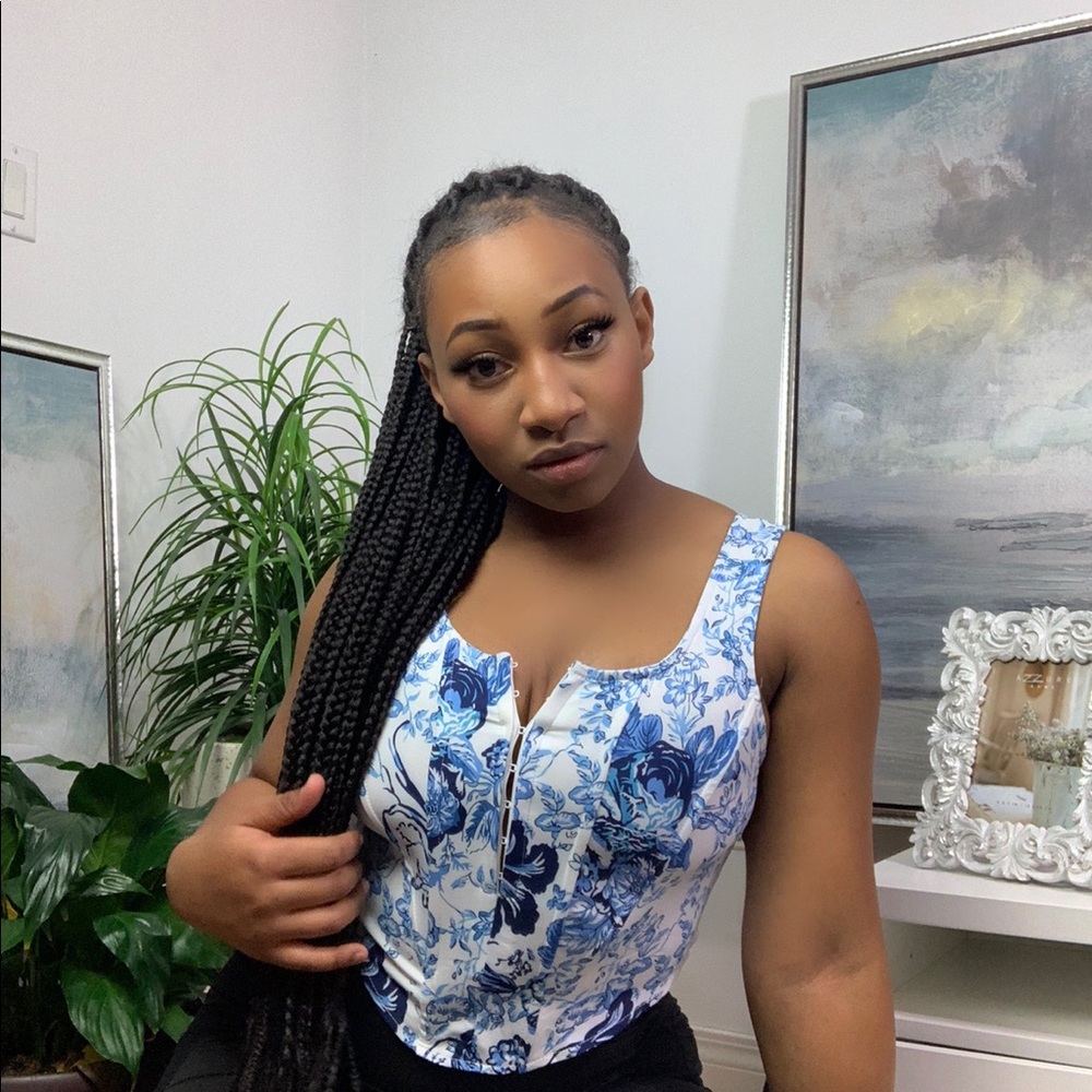 Blue corset top